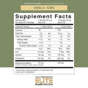 Select Proformance Elite Plant Protein Vanilla Icing 2lb - Image 4