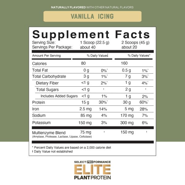 Select Proformance Elite Plant Protein Vanilla Icing 2lb