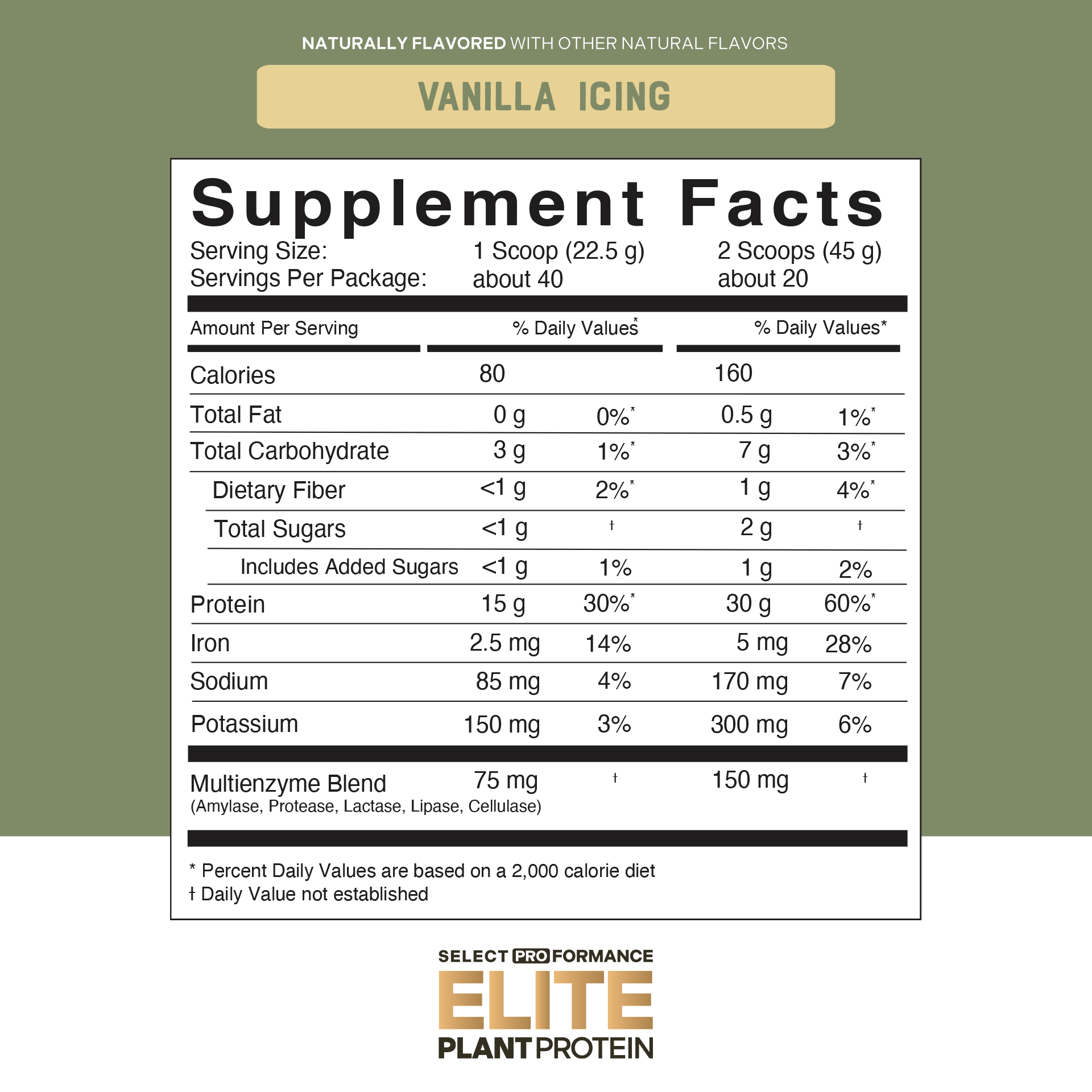 Select Proformance Elite Plant Protein Vanilla Icing 2lb - Image 4