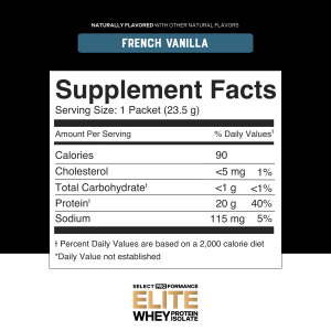 Select Proformance Elite Whey Protein Isolate French Vanilla 23.5g - Image 2