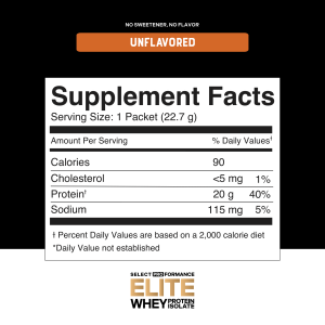 Select Proformance Elite Whey Protein Isolate Unflavored 22.7g - Image 2