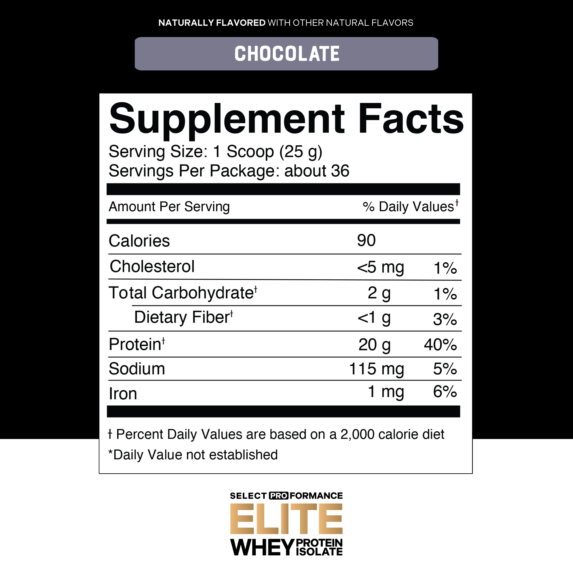 Select Proformance Elite Whey Protein Isolate Chocolate 2lb - Image 3