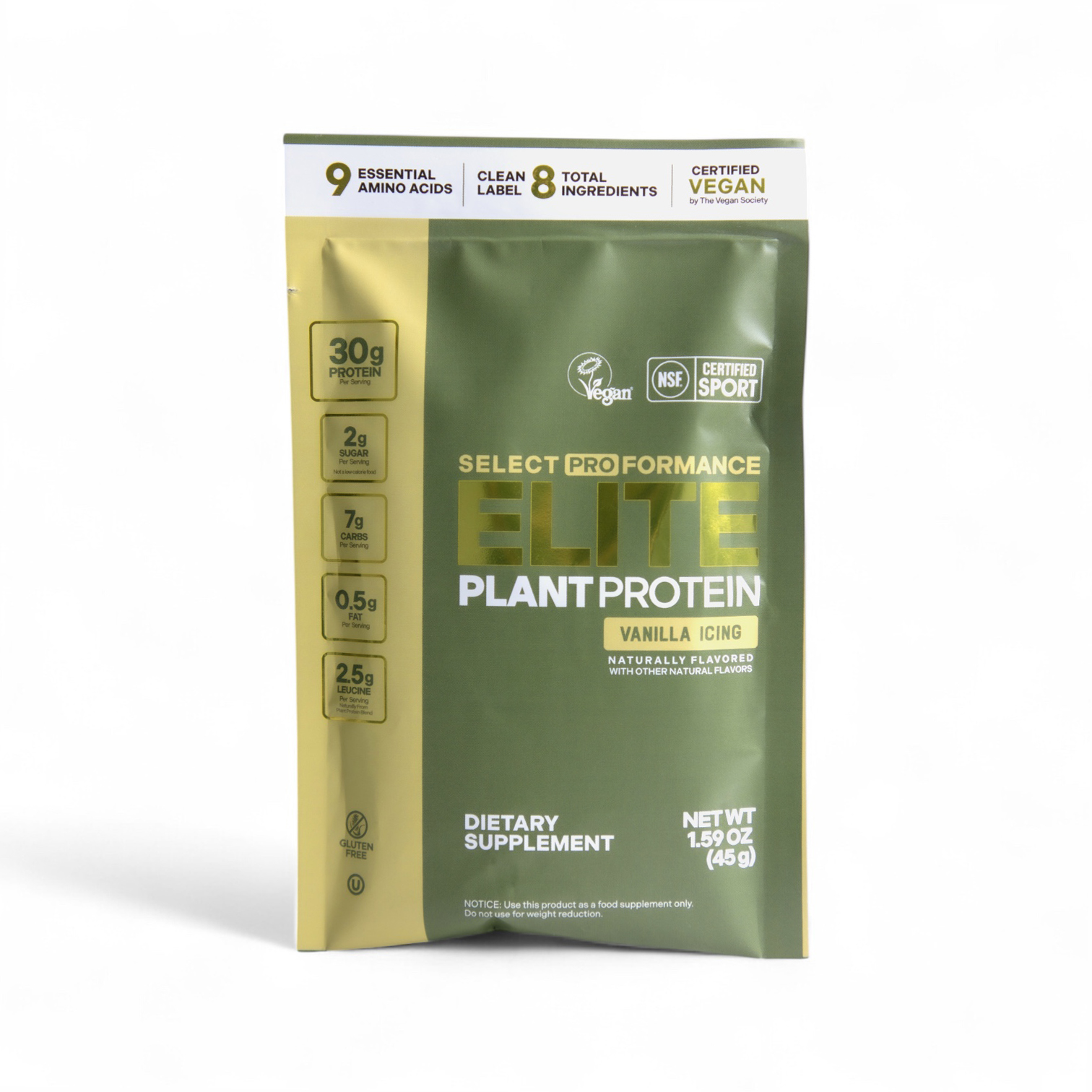 Select Proformance Elite Plant Protein Vanilla Icing 45g - Image 1